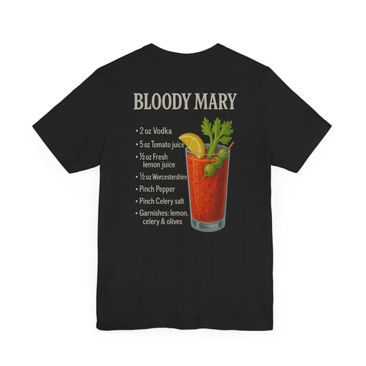 BAR STAFF - Bar Staff Bloody Mary Recipe T-Shirt - Brunch Horror Lovers Bartender Tee